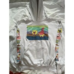 Nickelodeon Spongebob Squarepants Patrick Star white Hoodie Sweatshirt sz M